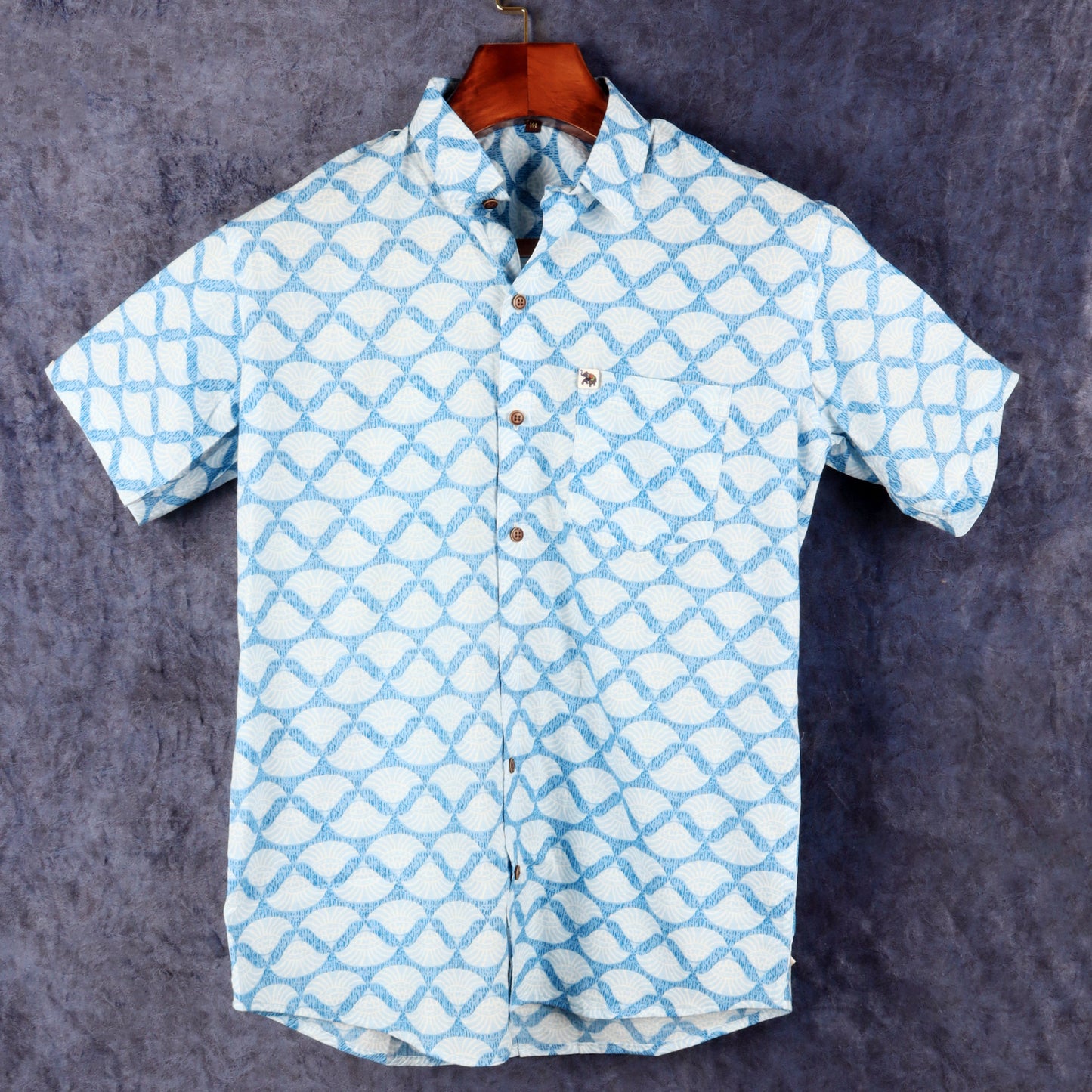 Blue Waves | Regular Fit | Half Sleeves Shirt