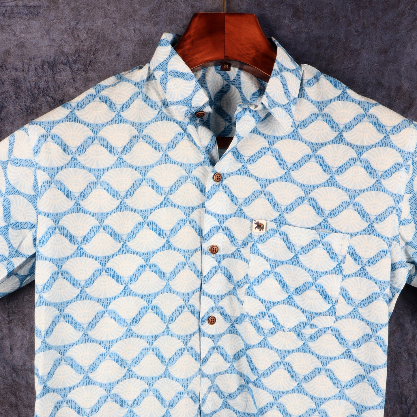 Blue Waves | Regular Fit | Half Sleeves Shirt