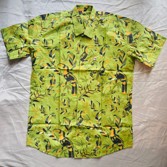 Green Forest Print | Regular Fit | Half Sleeves Shirt