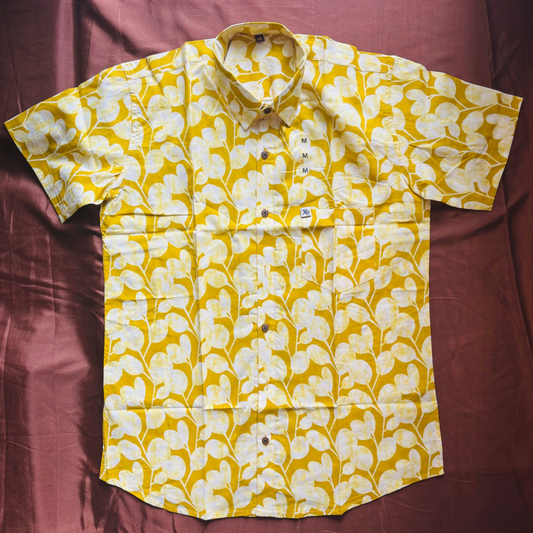 Yellow Leaves | Regular Fit | Half Sleeves Shirt
