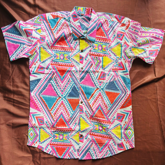 Colourful Patterened Print | Regular Fit | Half Sleeves Shirt