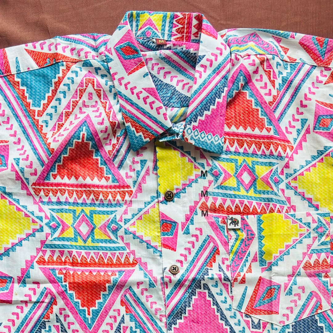 Colourful Patterened Print | Regular Fit | Half Sleeves Shirt
