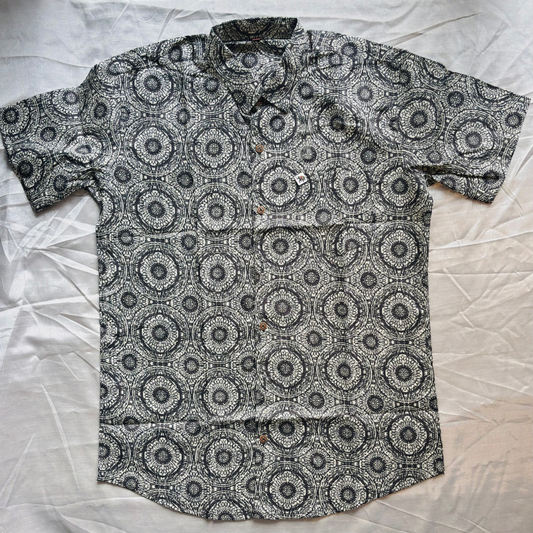 Black Mandala Universe Print | Regular Fit | Half Sleeves Shirt