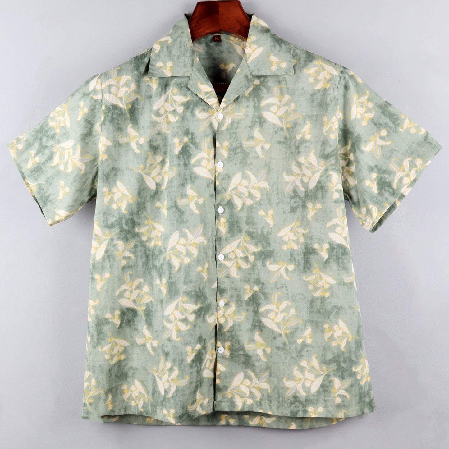 Bright Leaves Grey Colour | Oversize Cuban Collar | Half Sleeves  Shirt
