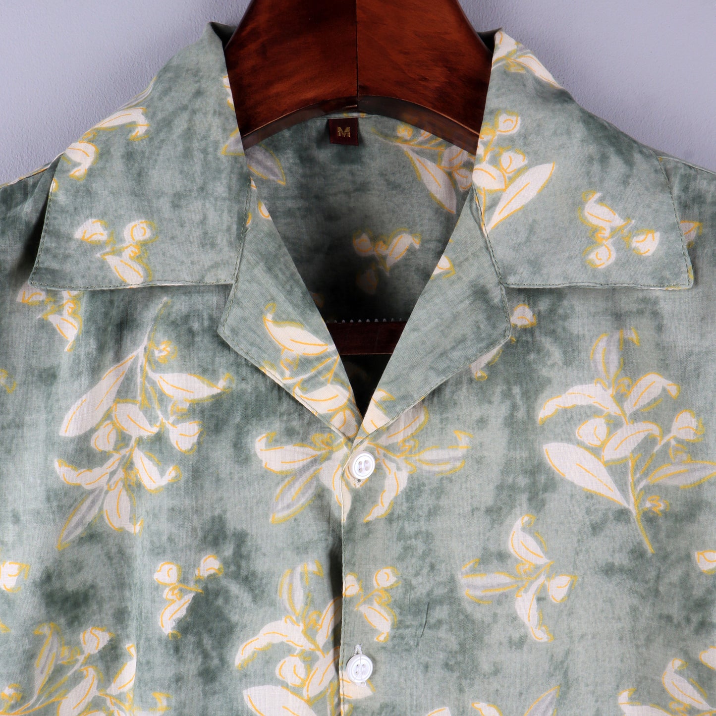 Bright Leaves Grey Colour | Oversize Cuban Collar | Half Sleeves  Shirt