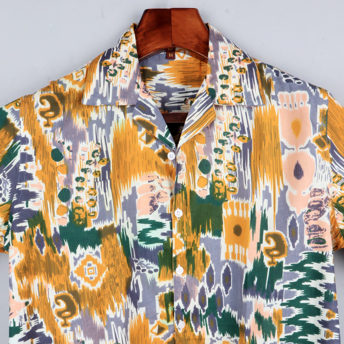 Orange Colourful | Oversize Cuban Collar | Half Sleeves  Shirt