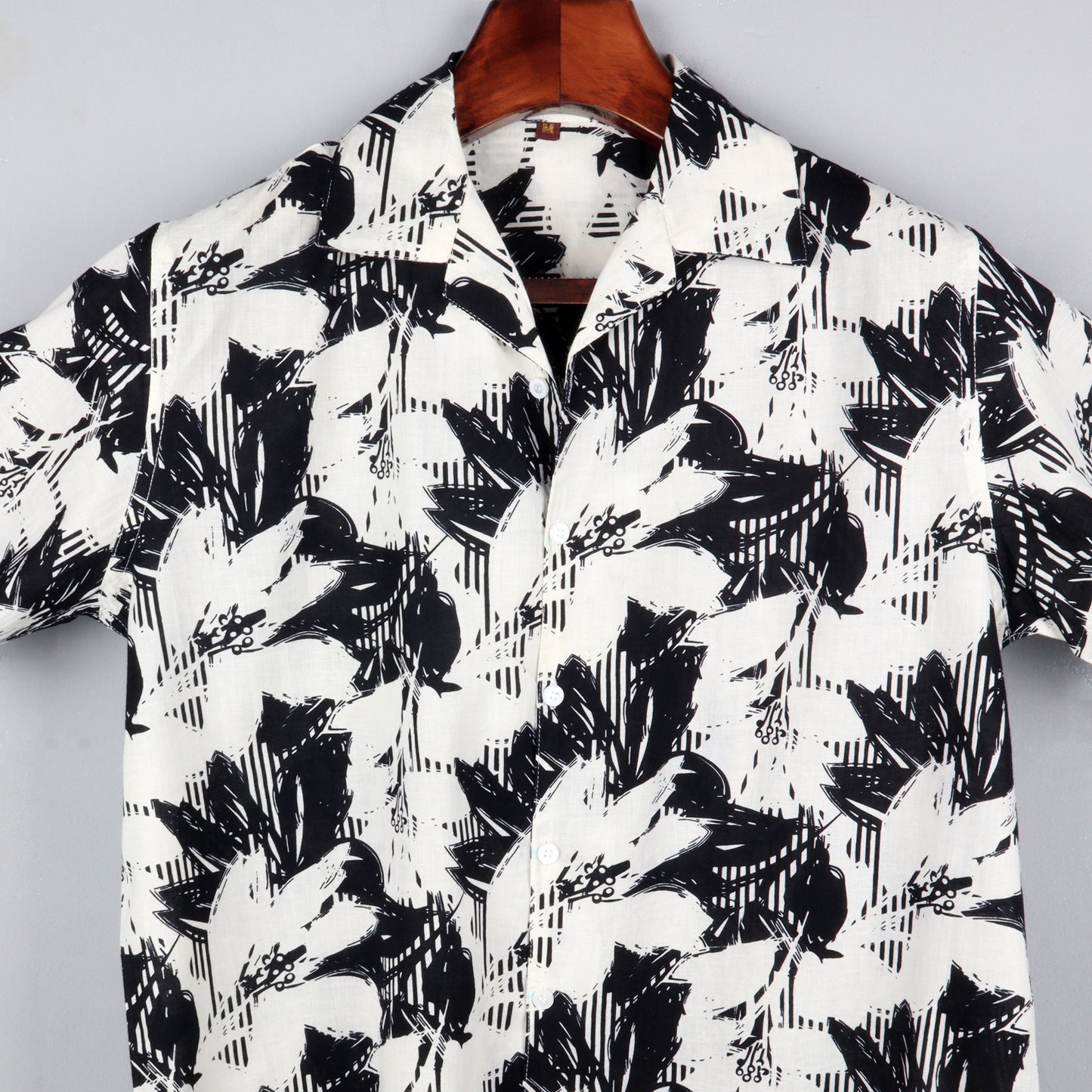 Black and White | Oversize Cuban Collar | Half Sleeves  Shirt