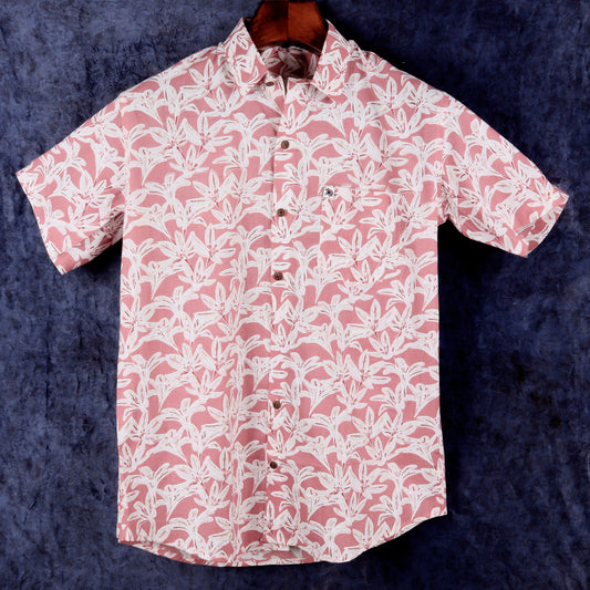 Pink Bloom | Regular Fit | Half Sleeves  Shirt