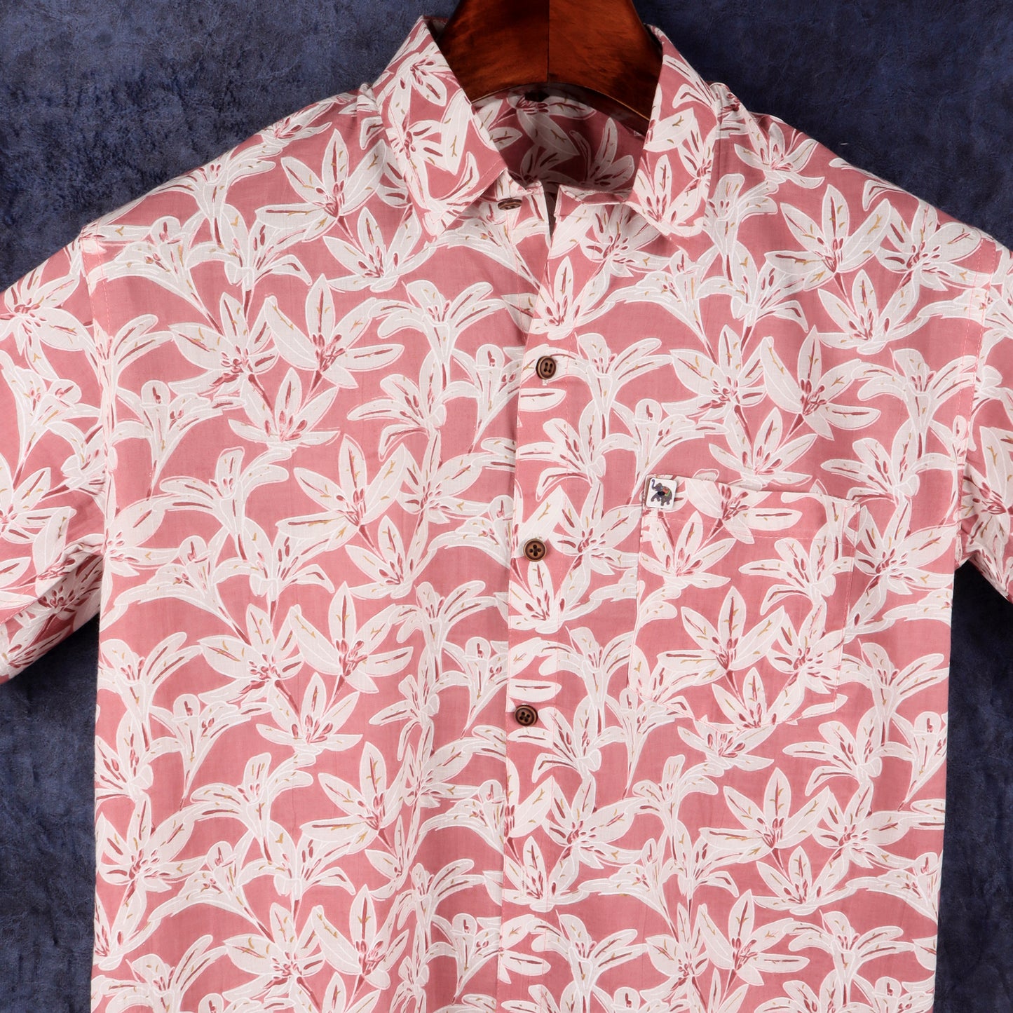 Pink Bloom | Regular Fit | Half Sleeves  Shirt