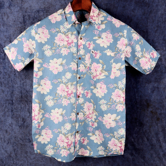 Blue Blooms  | Regular Fit | Half Sleeves  Shirt