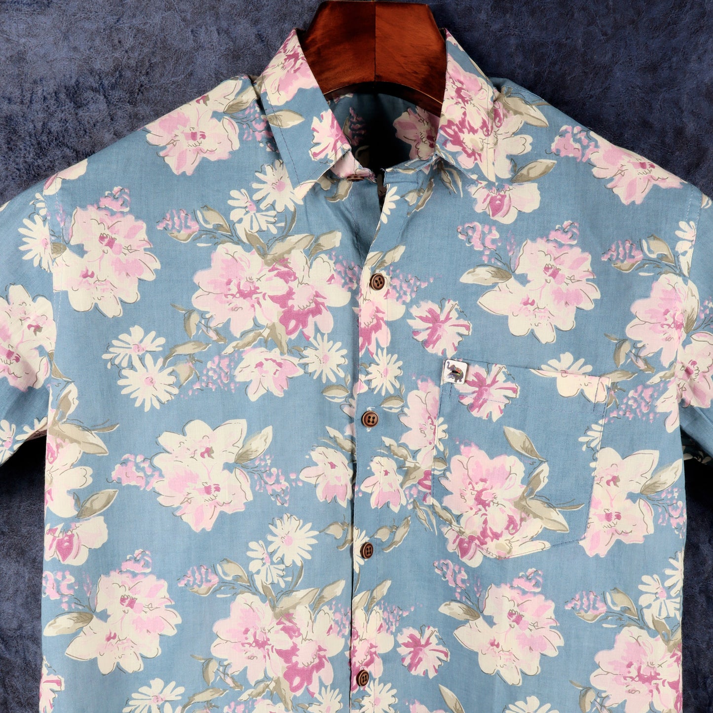 Blue Blooms  | Regular Fit | Half Sleeves  Shirt