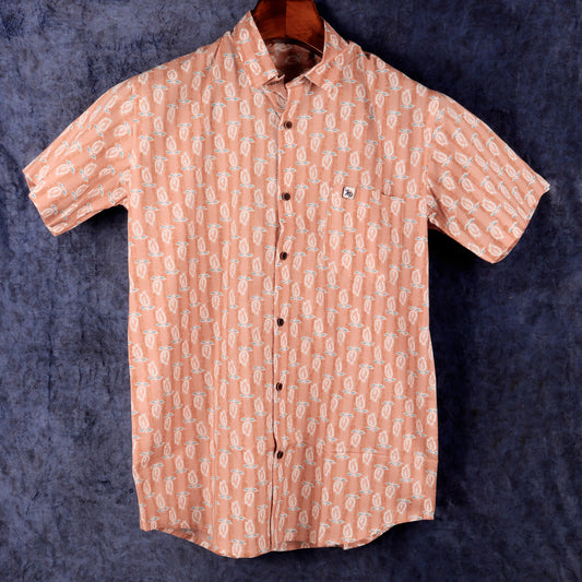 Dusky Orange | Regular Fit | Half Sleeves  Shirt