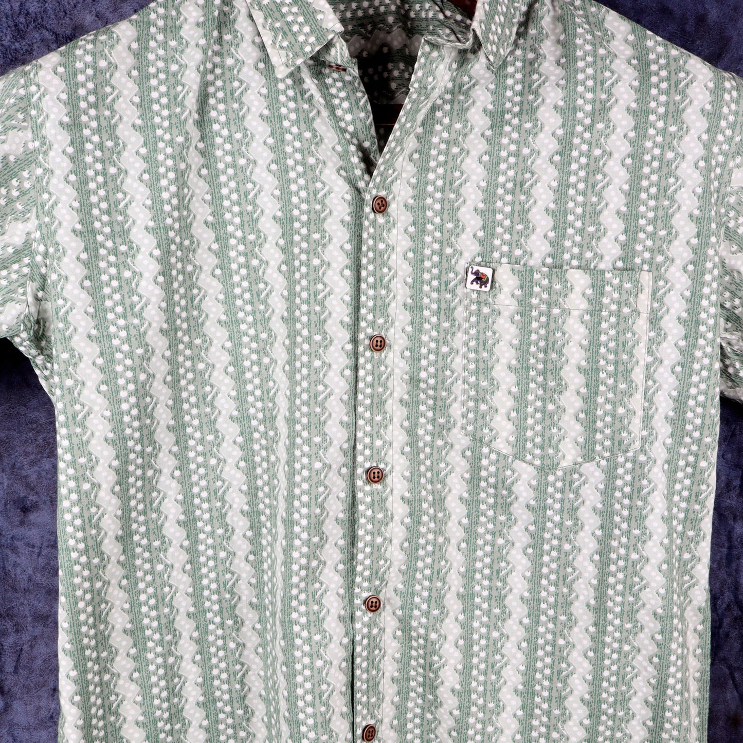 Green Geometric Pattern | Regular Fit | Half Sleeves  Shirt