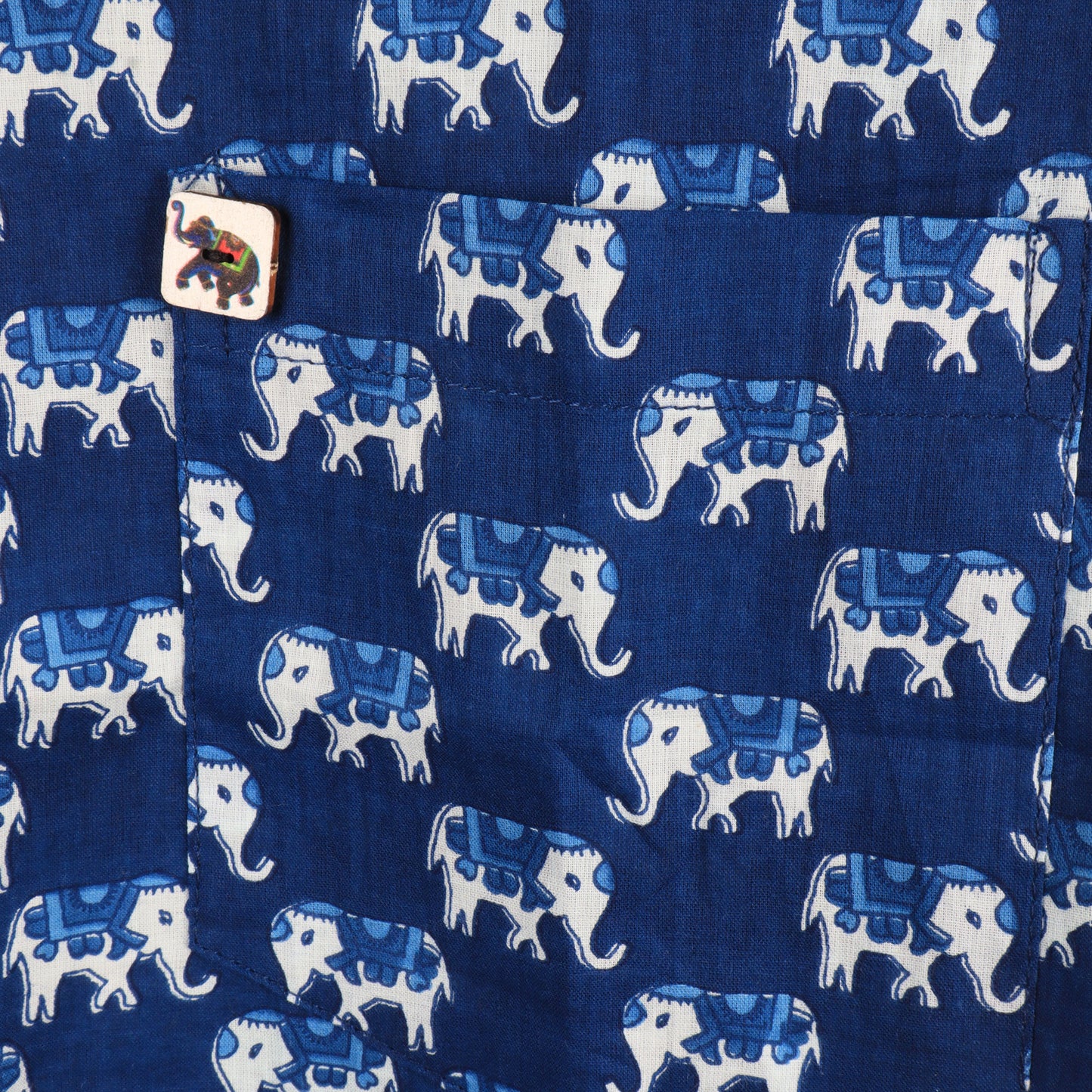 Blue Elephant Print | Regular Fit | Half Sleeves Shirt