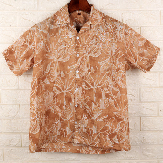 Dusty Orange | Oversize Cuban Collar | Half Sleeves Shirt