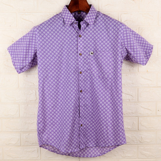 Purple Bloom | Regular Fit | Half Sleeves Shirt