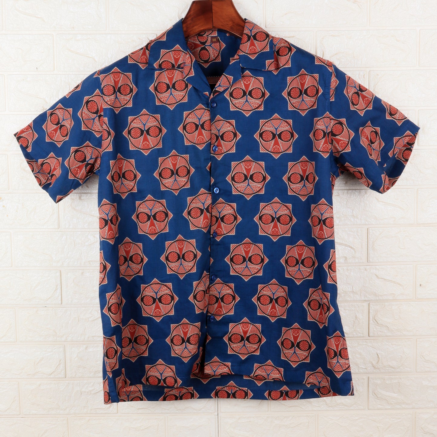 Blue Pattern | Oversize Cuban Collar | Half Sleeves  Shirt