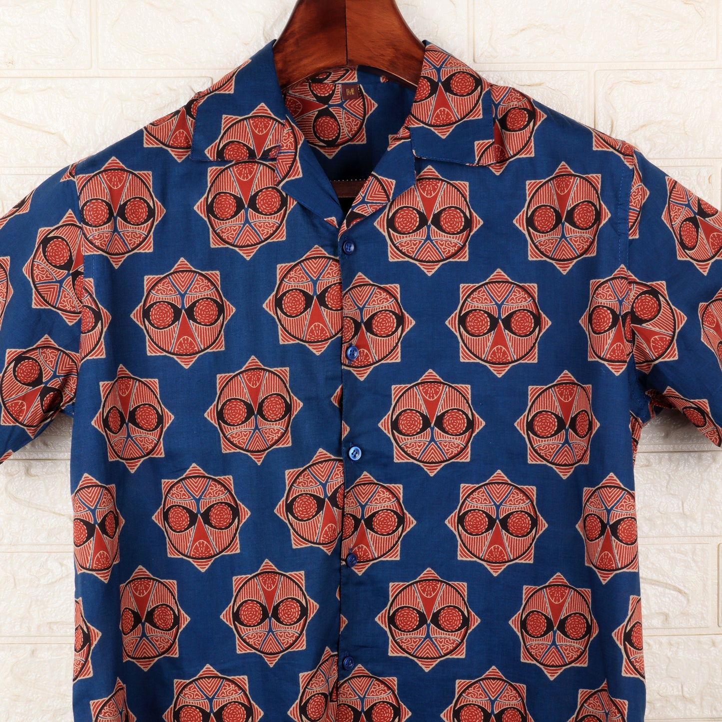 Blue Pattern | Oversize Cuban Collar | Half Sleeves  Shirt