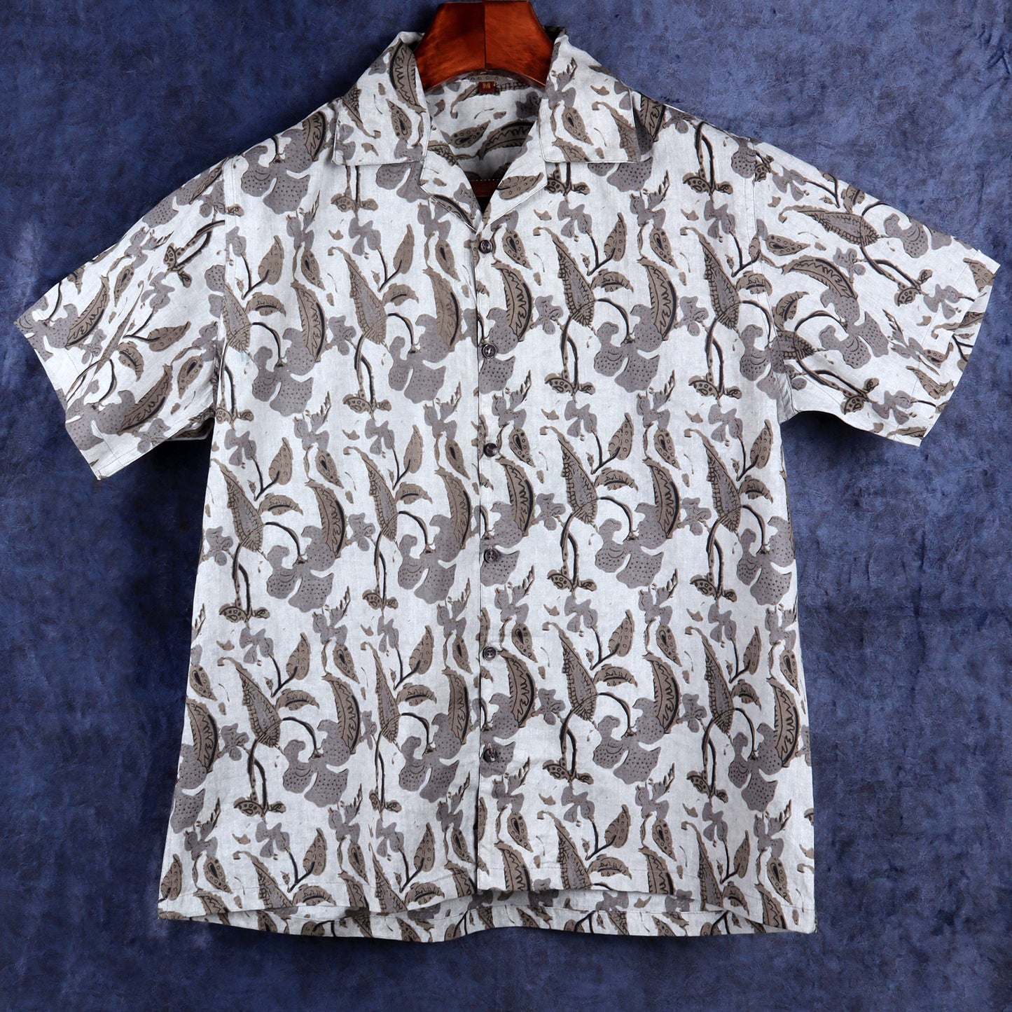 Grey Pattern  | Oversize Cuban Collar | Half Sleeves  Shirt
