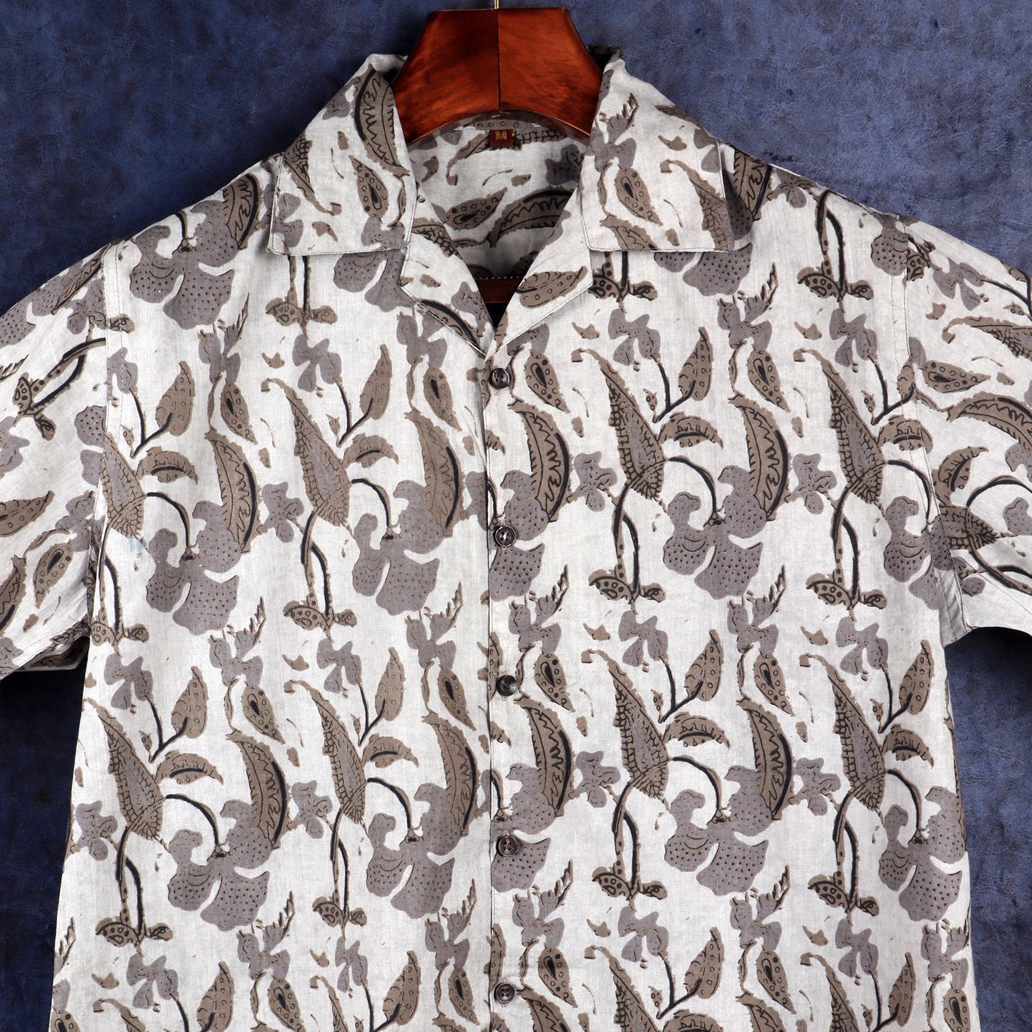 Grey Pattern  | Oversize Cuban Collar | Half Sleeves  Shirt