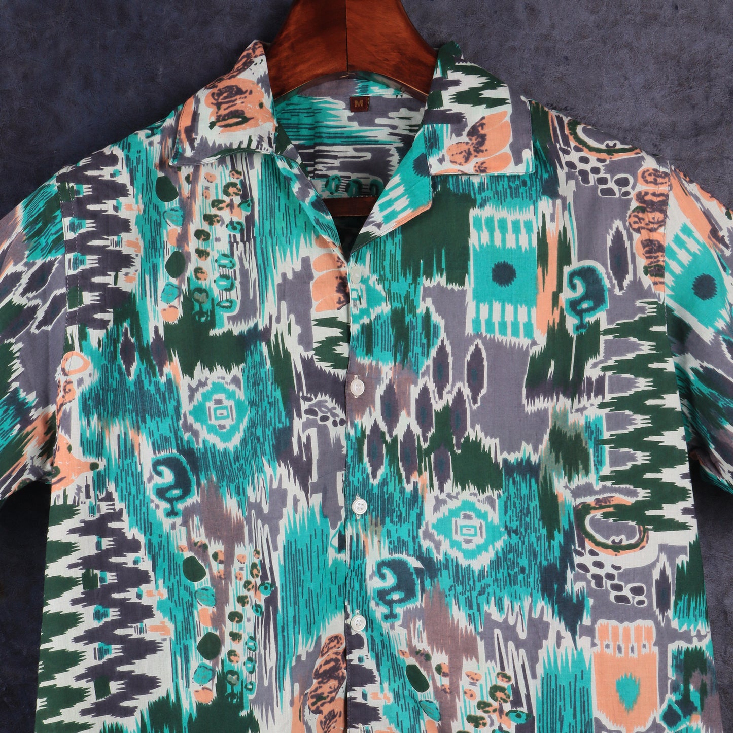Sea Green Colourful | Oversize Cuban Collar | Half Sleeves  Shirt