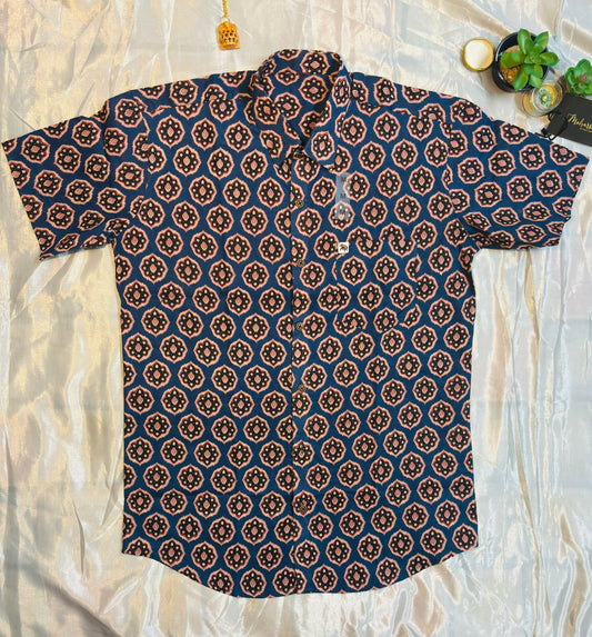 Blue Circle Art | Regular Fit | Half Sleeves  Shirt