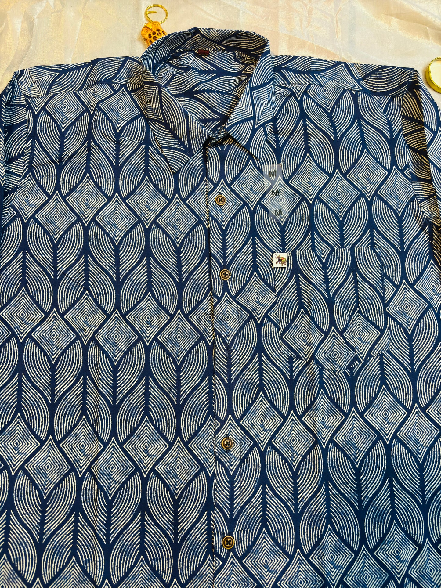 Blue Patterned Print | Regular Fit | Full Sleeves  Shirt