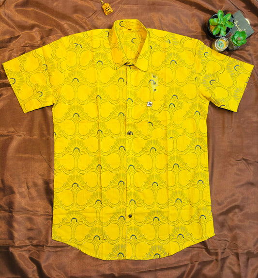 Yellow  Art | Regular Fit | Half Sleeves  Shirt