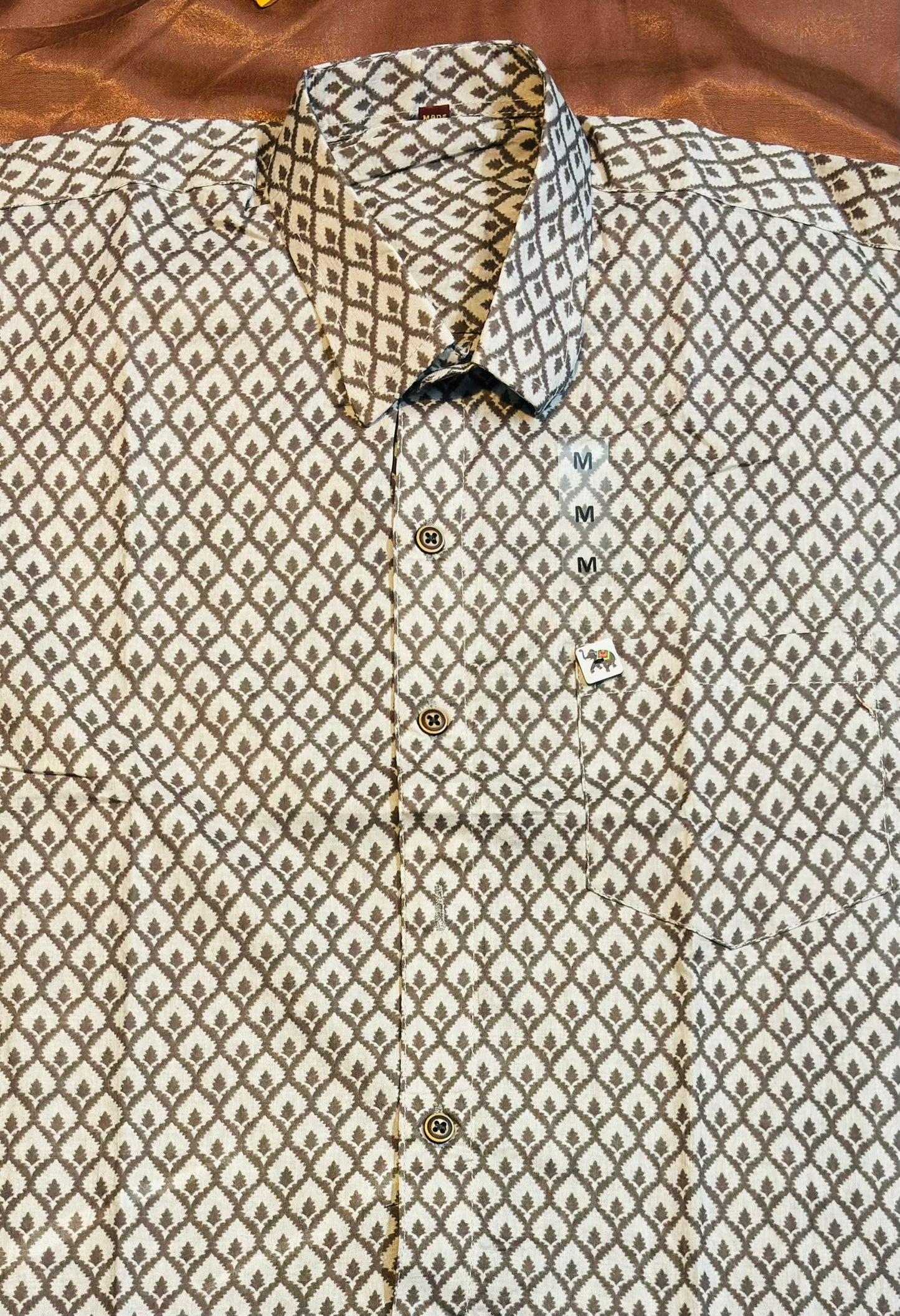 Geometric Grey Patterned Print  | Regular Fit | Full Sleeves  Shirt