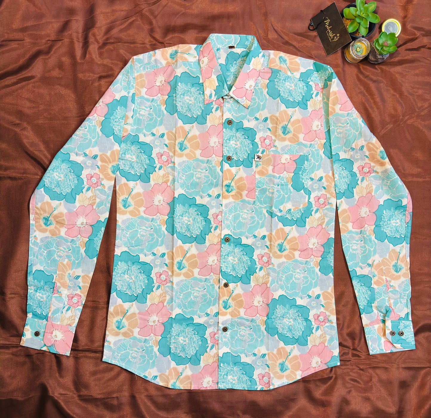Beautiful Flower Print | Regular Fit | Full Sleeves  Shirt