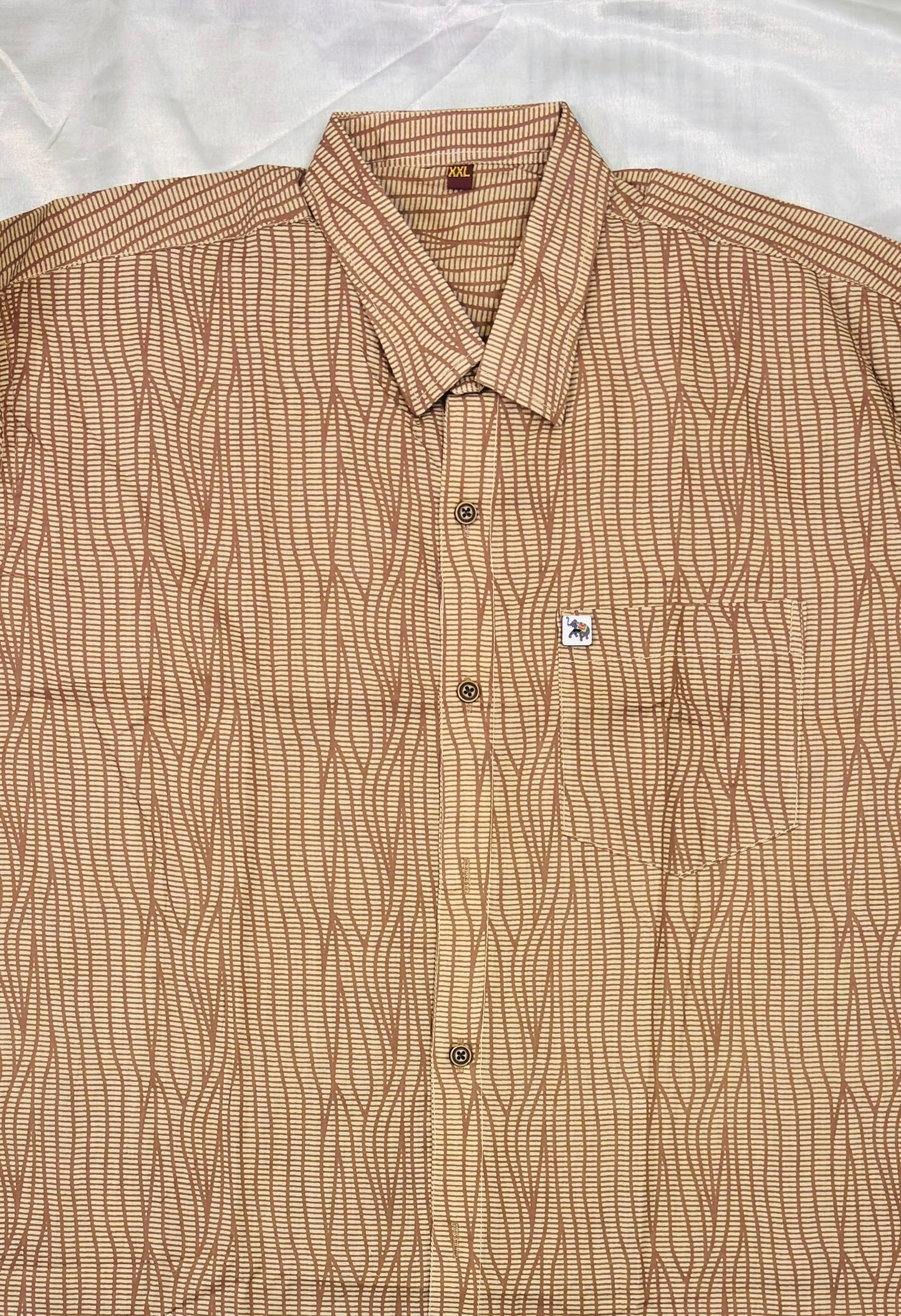 Brown Wavy Print | Regular Fit | Full Sleeves Shirt