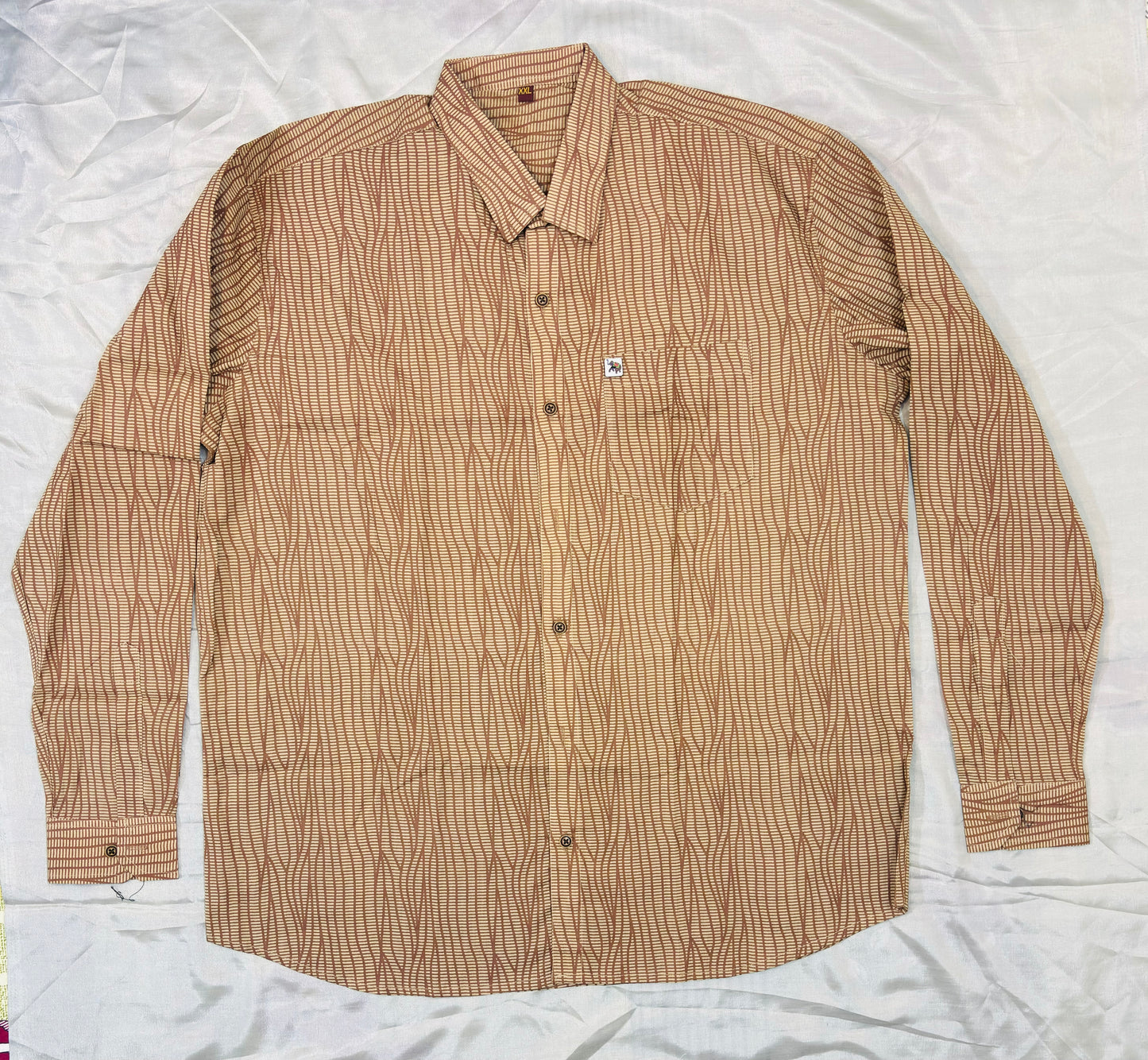 Brown Wavy Print | Regular Fit | Full Sleeves Shirt