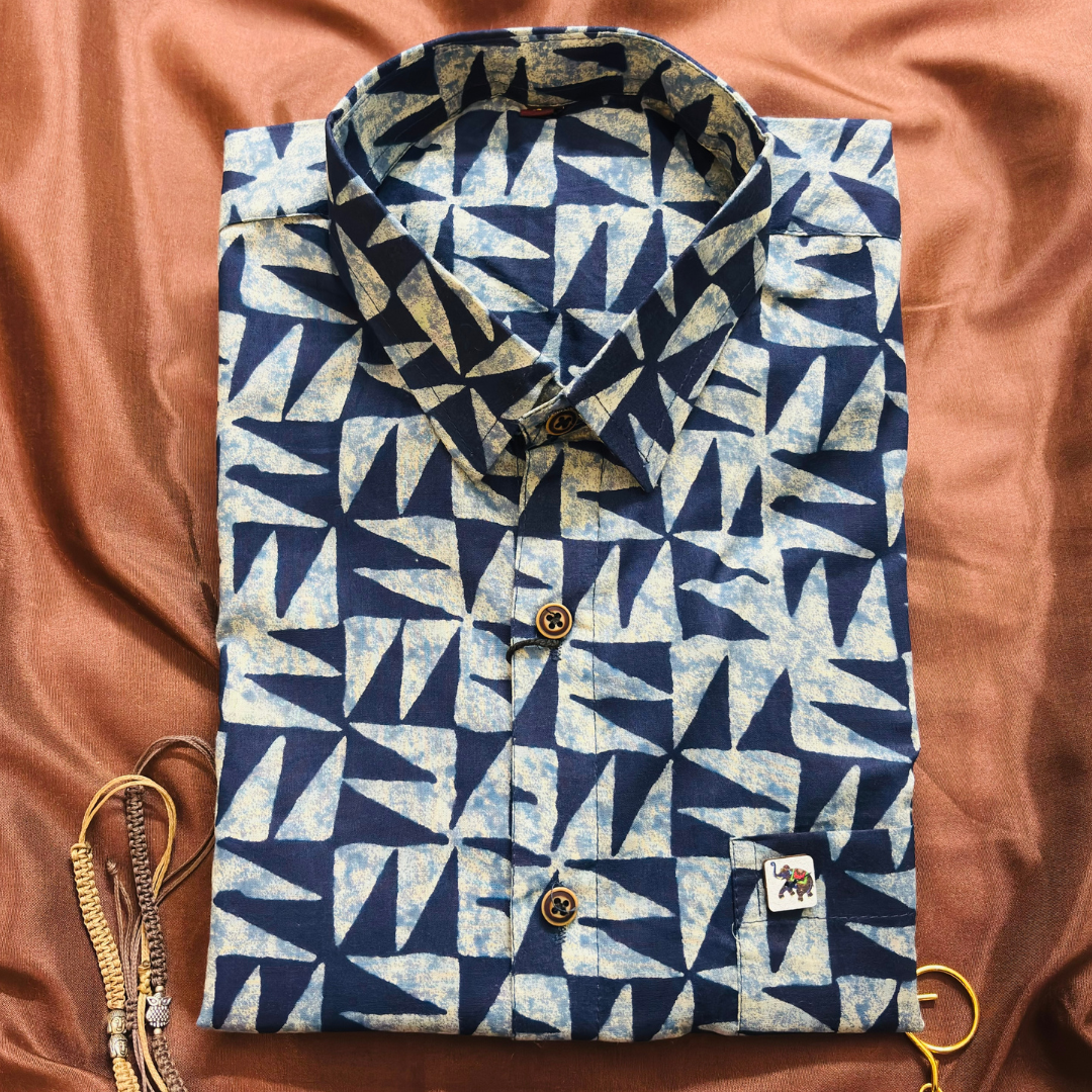 Blue Art | Regular Fit | Half Sleeves Shirt