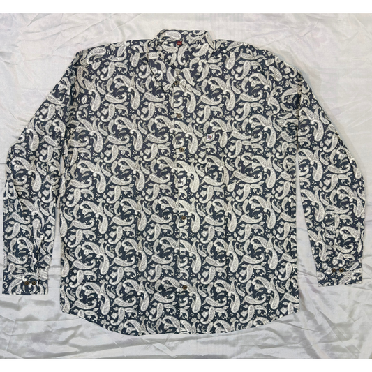 Dark Grey Jaipuri Print | Regular Fit | Full Sleeves Shirt