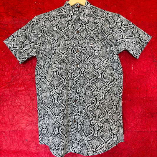 Black&White Mandala Print | Regular Fit | Half Sleeves Shirt