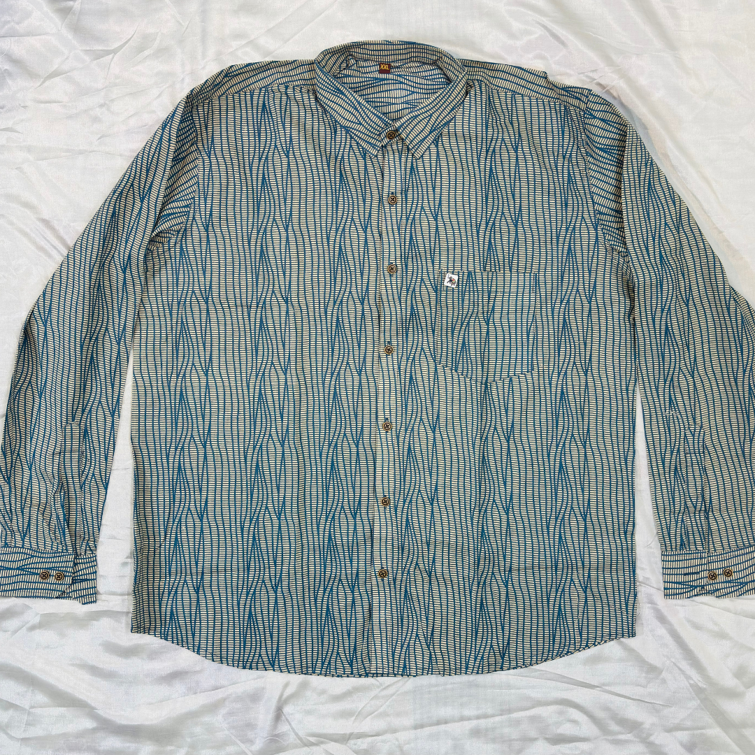 Bluye Wavy Print | Regular Fit | Full Sleeves Shirt