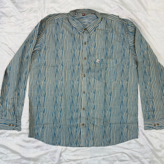 Bluye Wavy Print | Regular Fit | Full Sleeves Shirt