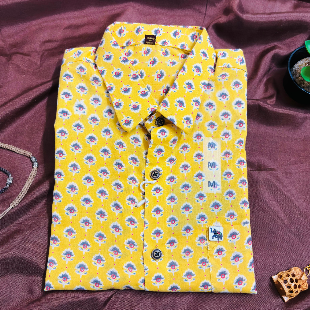 Yellow Spark | Regular Fit | Half Sleeves Shirt