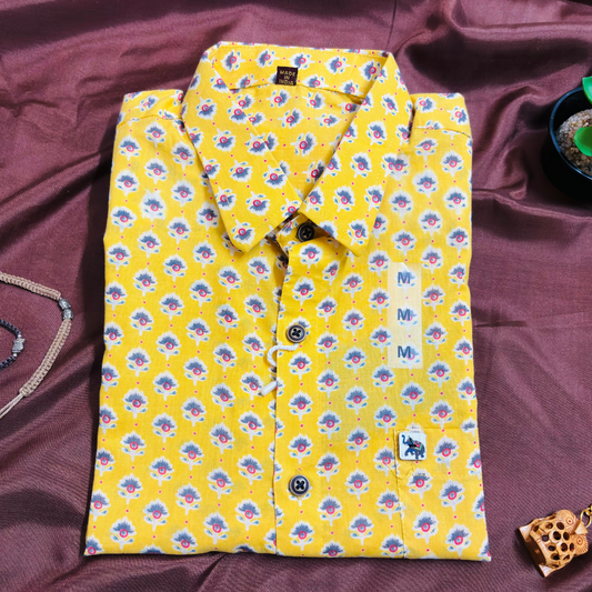 Yellow Spark | Regular Fit | Half Sleeves Shirt