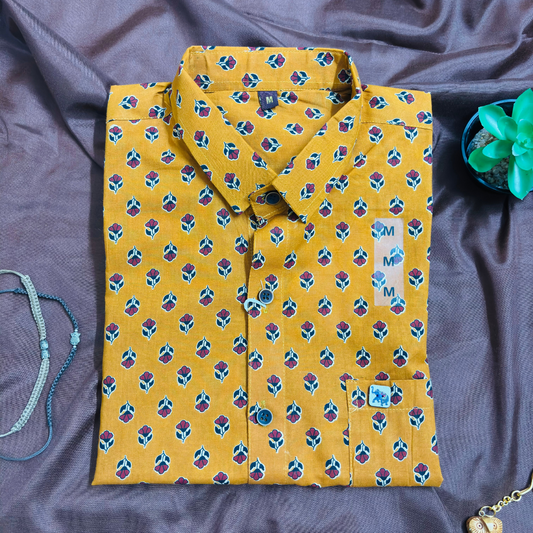Mustard and Booties | Regular Fit | Half Sleeves Shirt