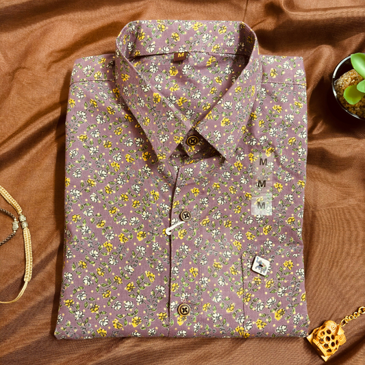 Purple and Life | Regular Fit | Half Sleeves Shirt